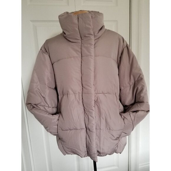 Marc Alan New York Women's High Neck Zip Front Winter Puffer Jacket Gray Size L - Picture 1 of 13